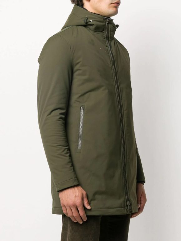 HERNO MANTEAU COURT A CAPUCHE KAKI