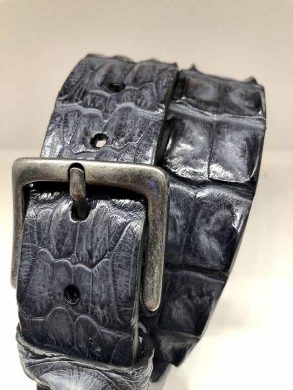 ceinture croco bleu