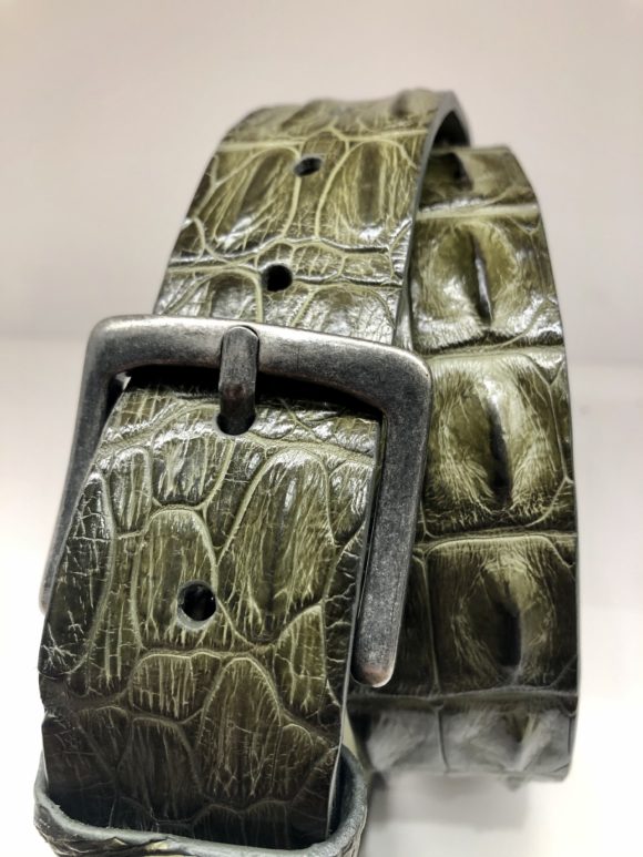 Ceinture en cuir de crocodile Vert - Post & Co