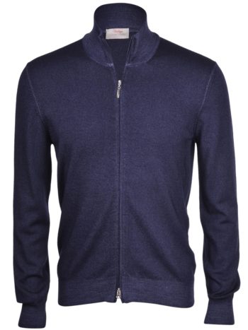 cardigan zip bleu marine