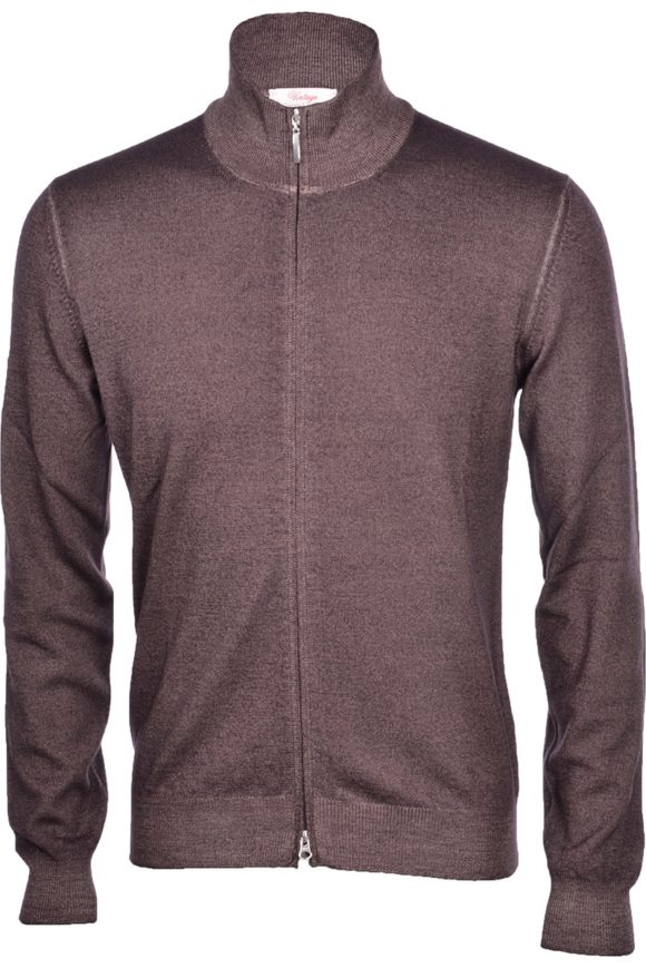 cardigan zip marron