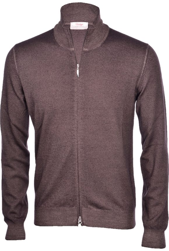 cardigan zippe marron