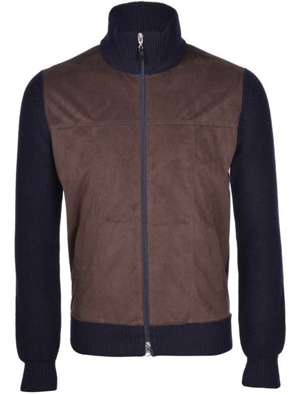 veste laine alcantara zip