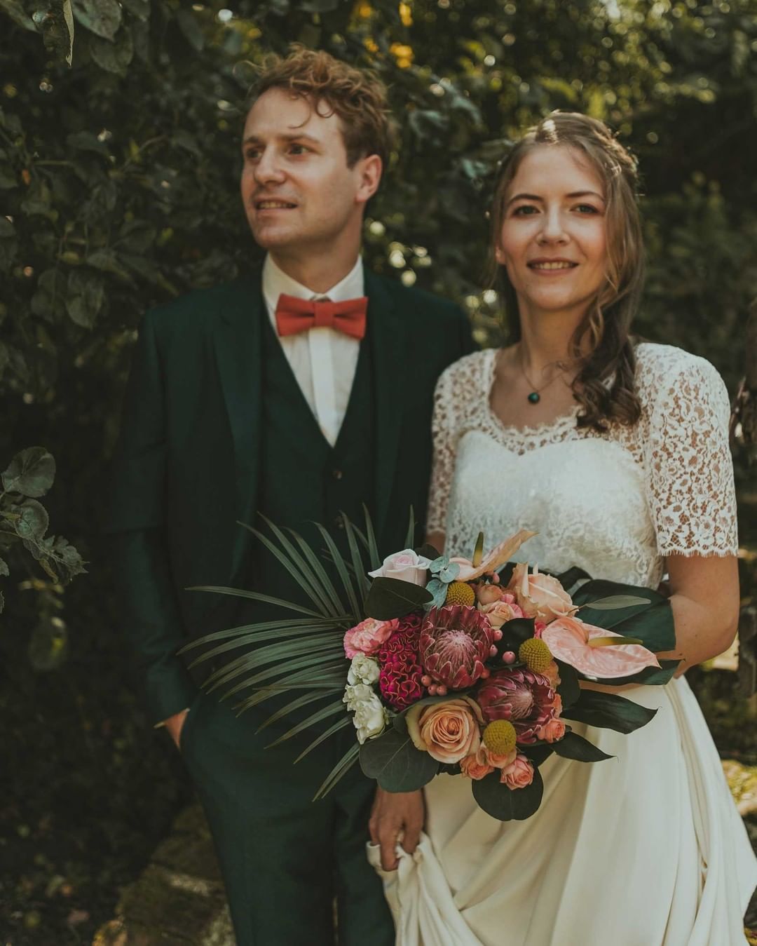 Costume de mari vert avec gilet doublure tropicale La maison